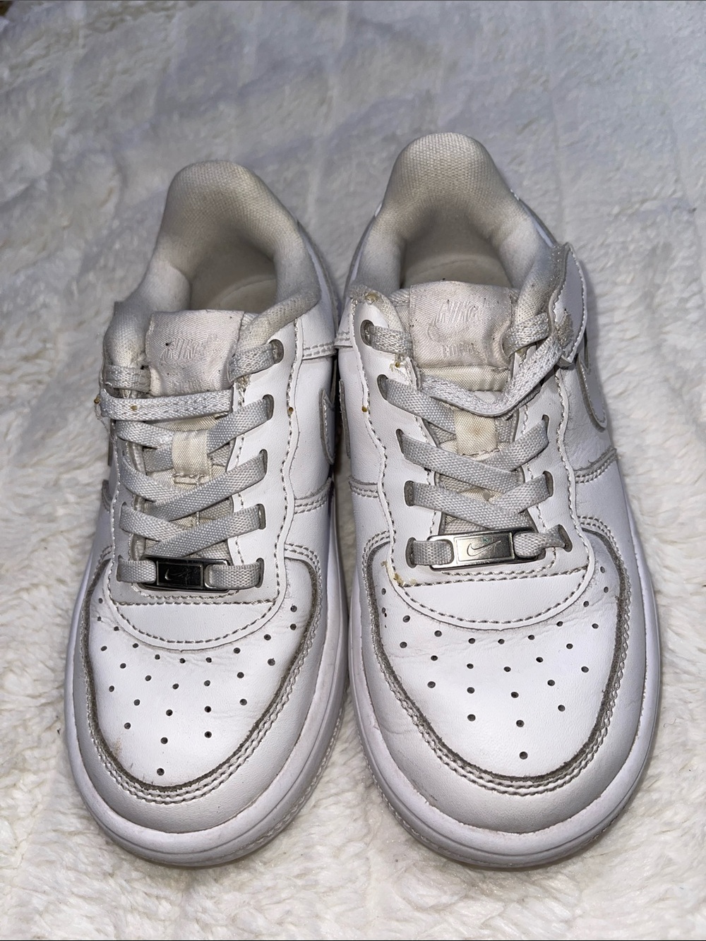 Nike Air Force 1 Kids' White Leather Sneakers